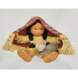 Enesco Friends of the Feather 'Brothers of the Earth’’ Boy Wolf under Blanket 2"